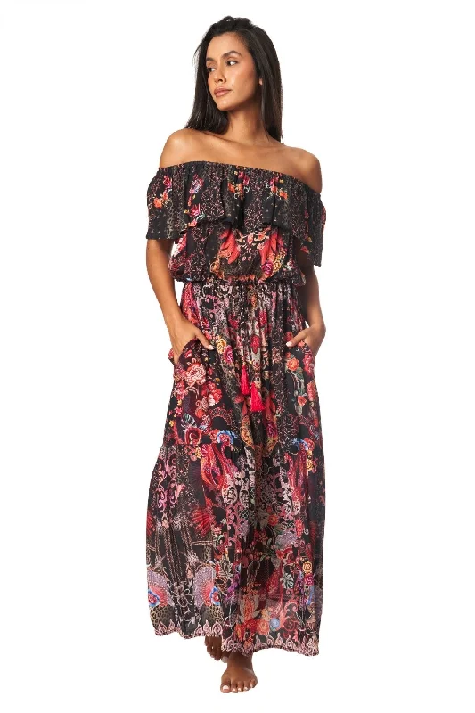 Forest Festival Long Off the Shoulder Dress