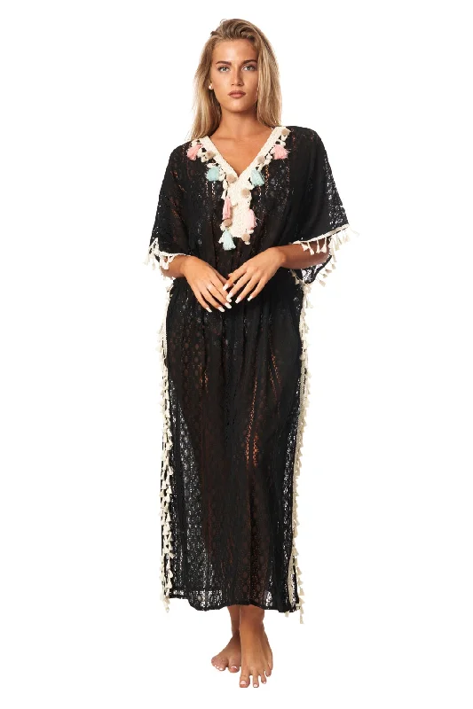 La Moda Boho Lace Maxi Kaftan Dress