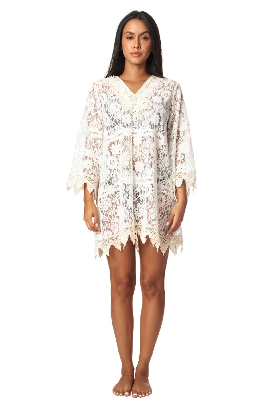 La Moda Crochet Lace Cover Up Beach Dress