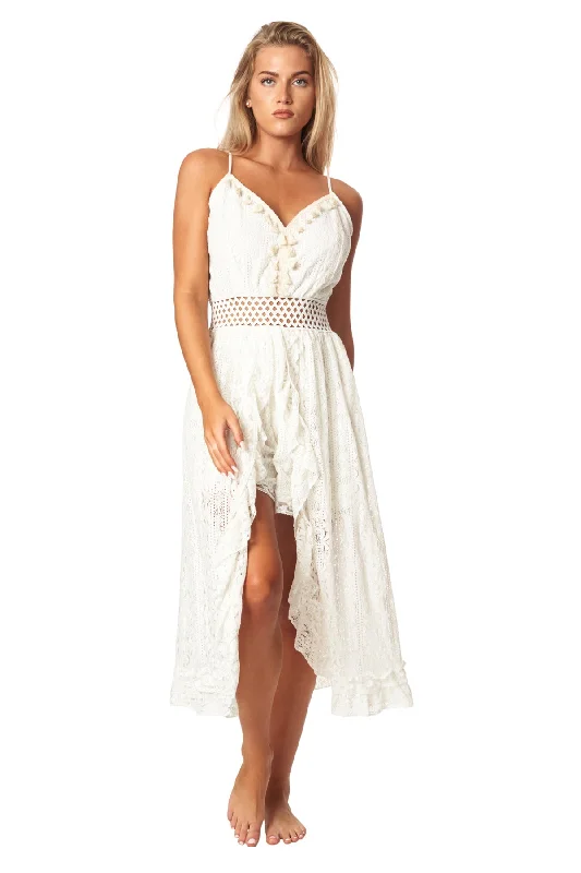 La Moda Lace Romper Dress with Shorts