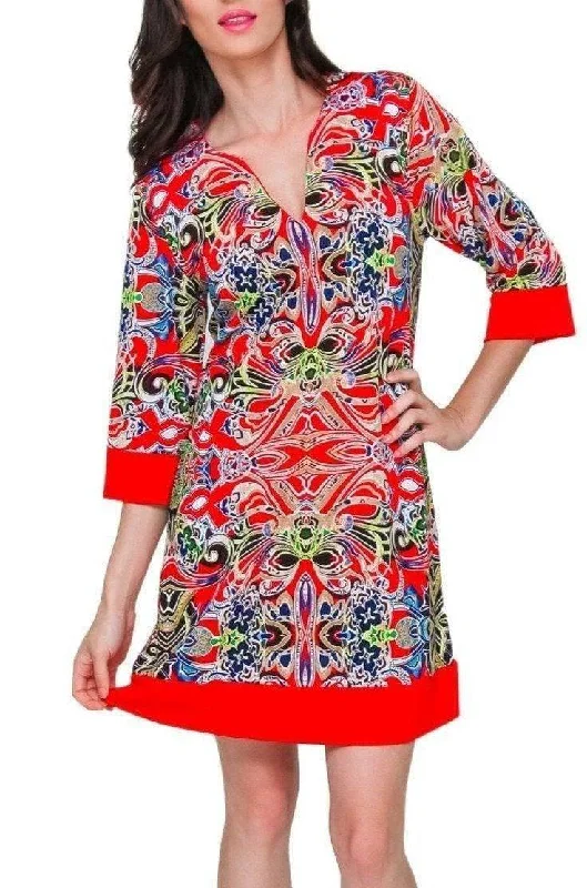 La Moda Womens Beach Vacation Tunic Lounge Dress | Vacation Clothing Outfits