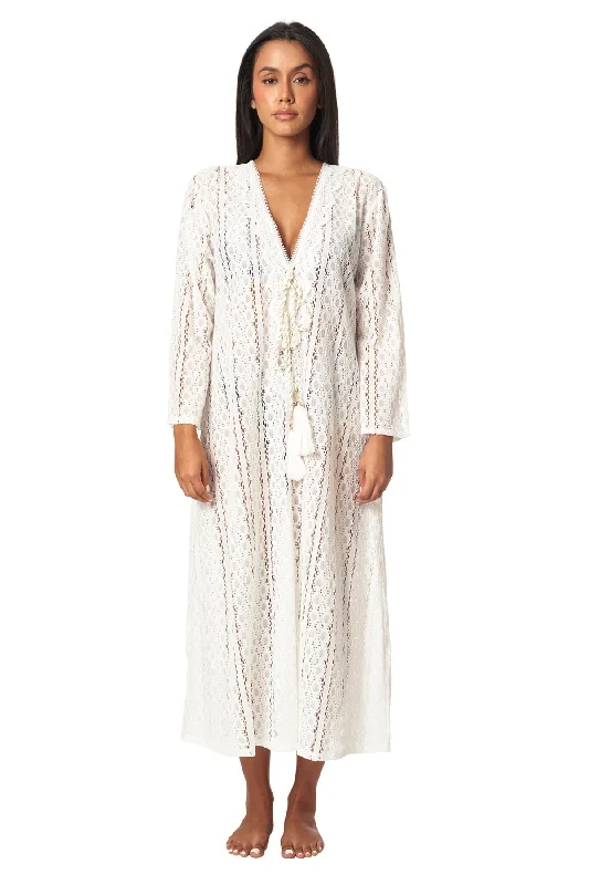 La Moda Women's Lace Kaftan Long Maxi Dress