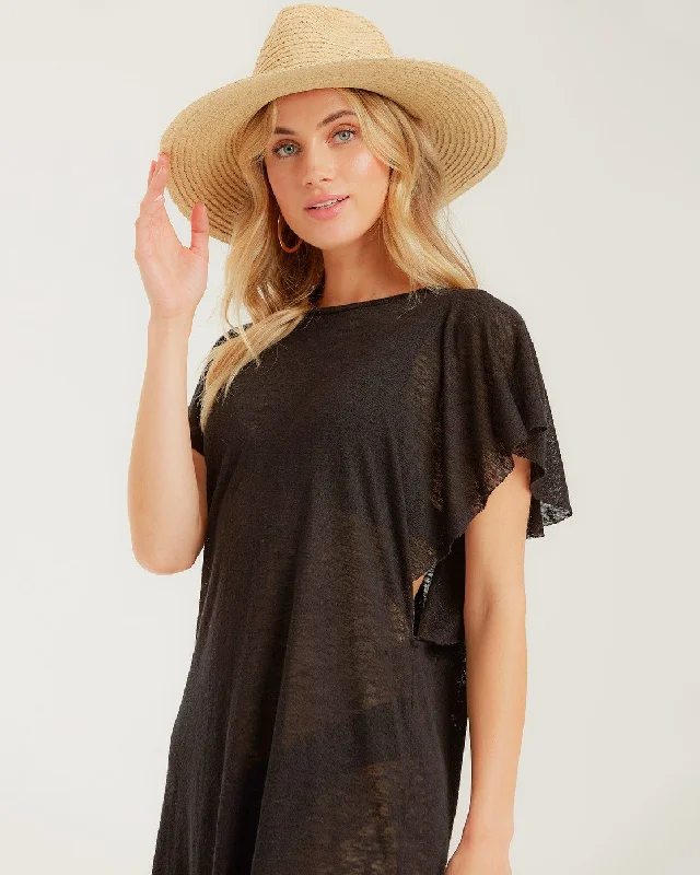 Out For Waves Cover-Up Dress - Black Pebble