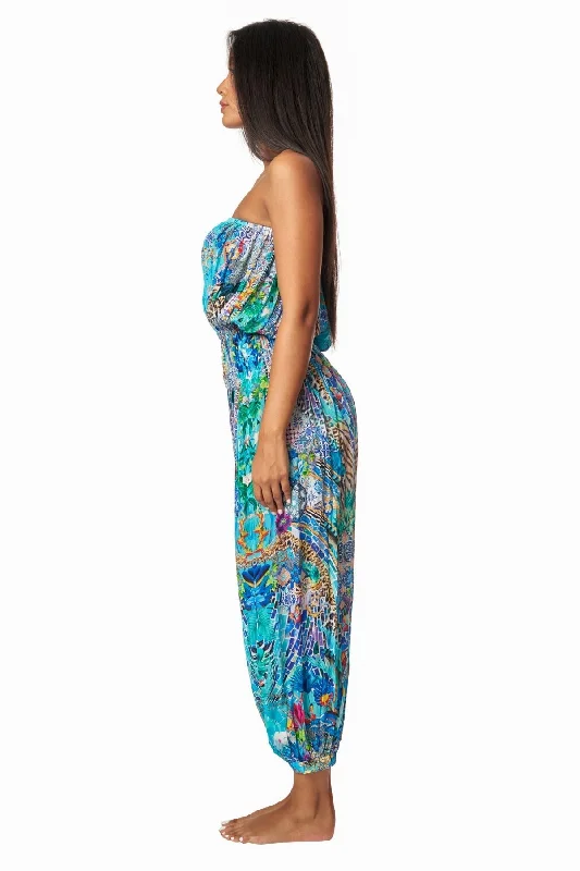 Poppy Garden Hippie Bohemian Jumpsuits with Front Pockets