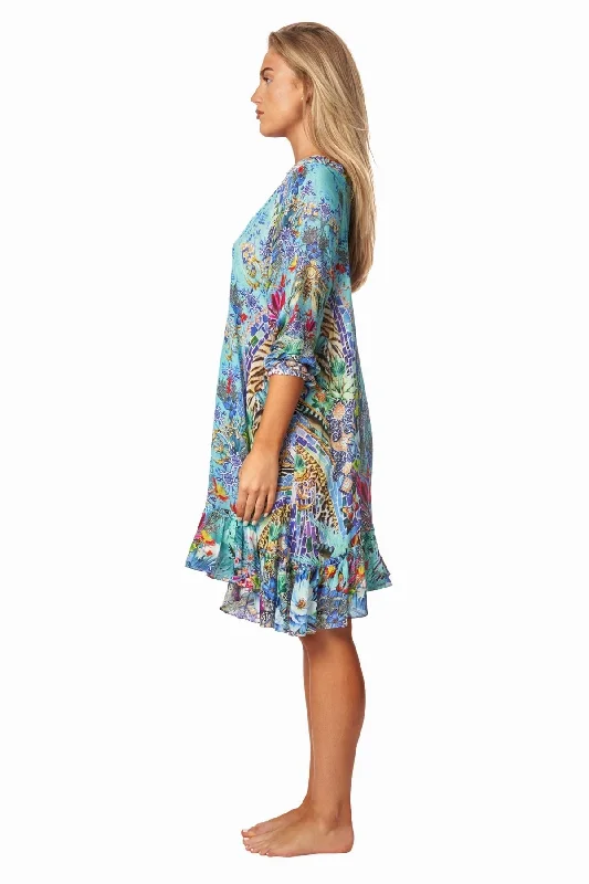 Poppy Garden Women Bohemian Vintage Printed Ethnic Style Summer Dress