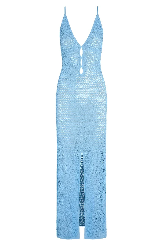 Ramatuelle Dress - Ibiza Blue Lace Crochet