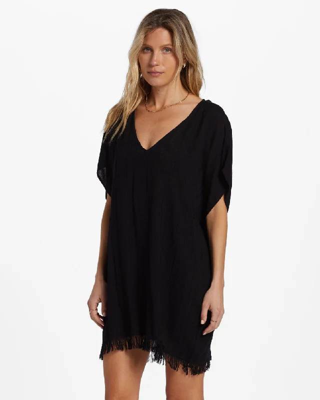 Walk Away Tunic Top - Black Pebble