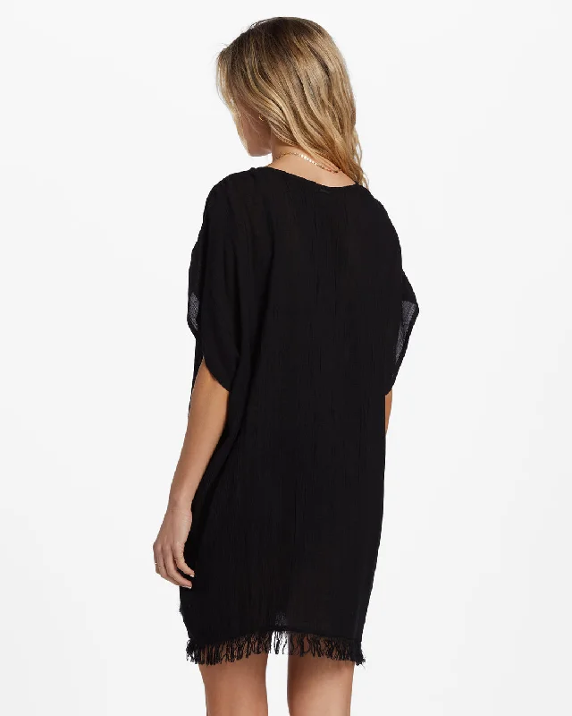 Walk Away Tunic Top - Black Pebble