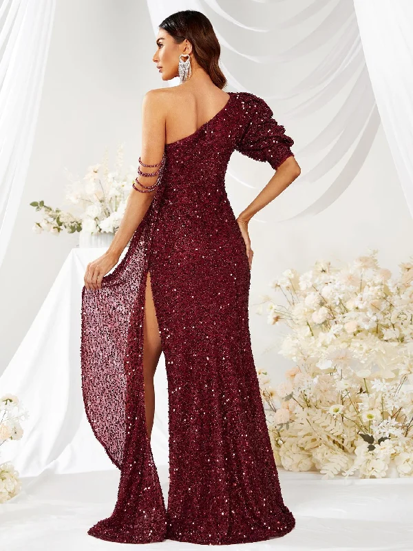 NiDELL New Products in Stock Cross-Border Evening Dress with Beaded Cross-Border Beaded Sequins Prom-Mgw357