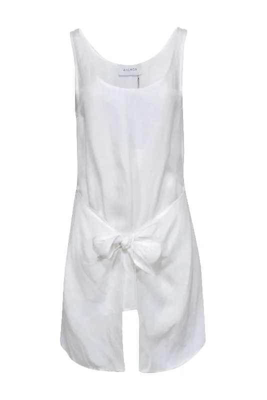 Anemos - Ivory Linen Blend ""D.K. Mini"" Tie Dress Sz M