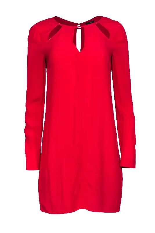 BCBG Max Azria - Red Keyhole Shift Mini Dress Sz XXS