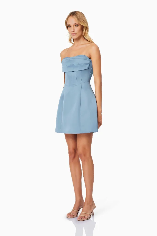 Coralie Cocktail Mini Dress in Blue