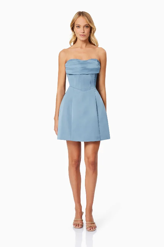 Coralie Cocktail Mini Dress in Blue