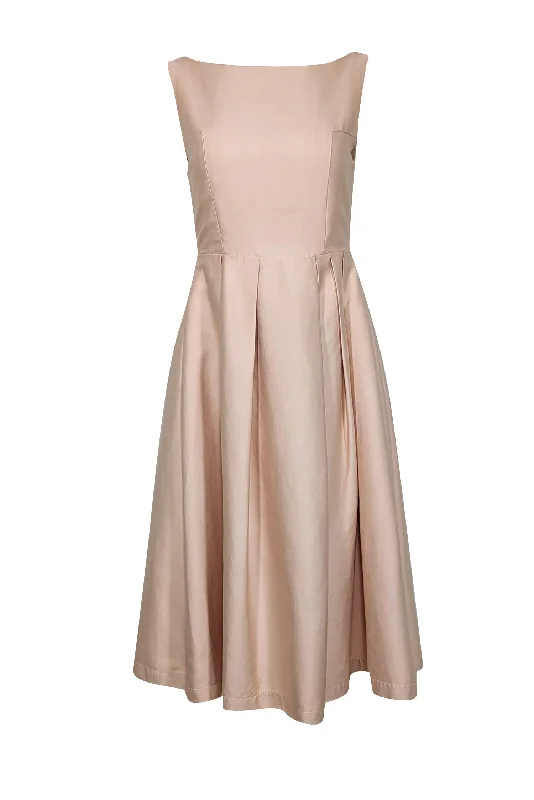 Elliatt - Pink Sleeveless Pleated Cocktail Midi Dress Sz M