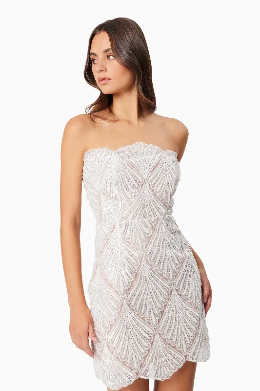 Harper Strapless Mini Dress In White