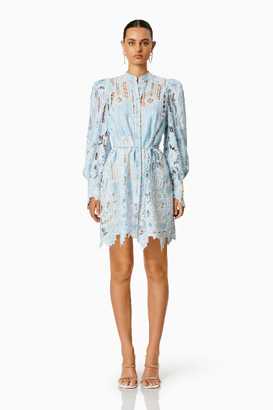 Jetsetter Mini Shirt Dress In Blue