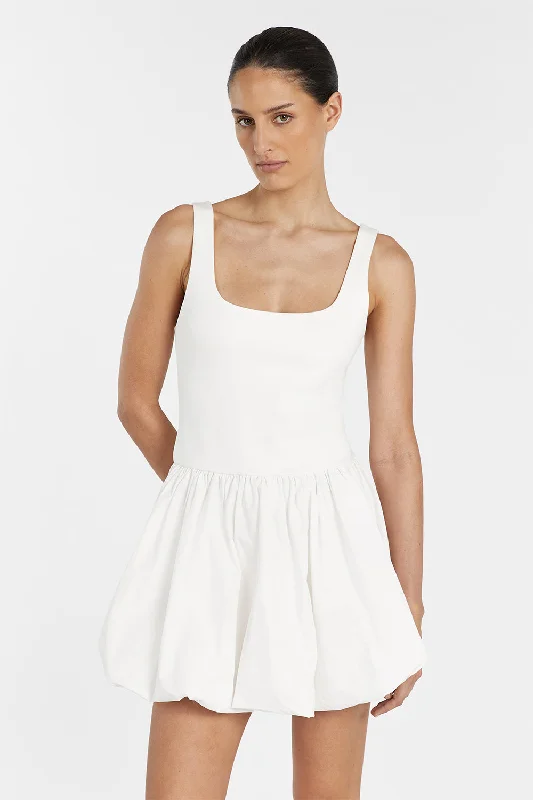 LULA WHITE BUBBLE MINI DRESS