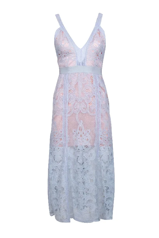 Alice McCall - Blue Lace Sleeveless Midi Dress Sz 2