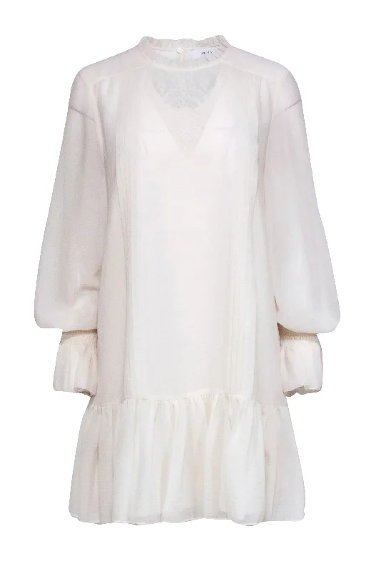 Reiss - Ivory ""Esme"" Long Sleeve Shift Mini Dress Sz 8