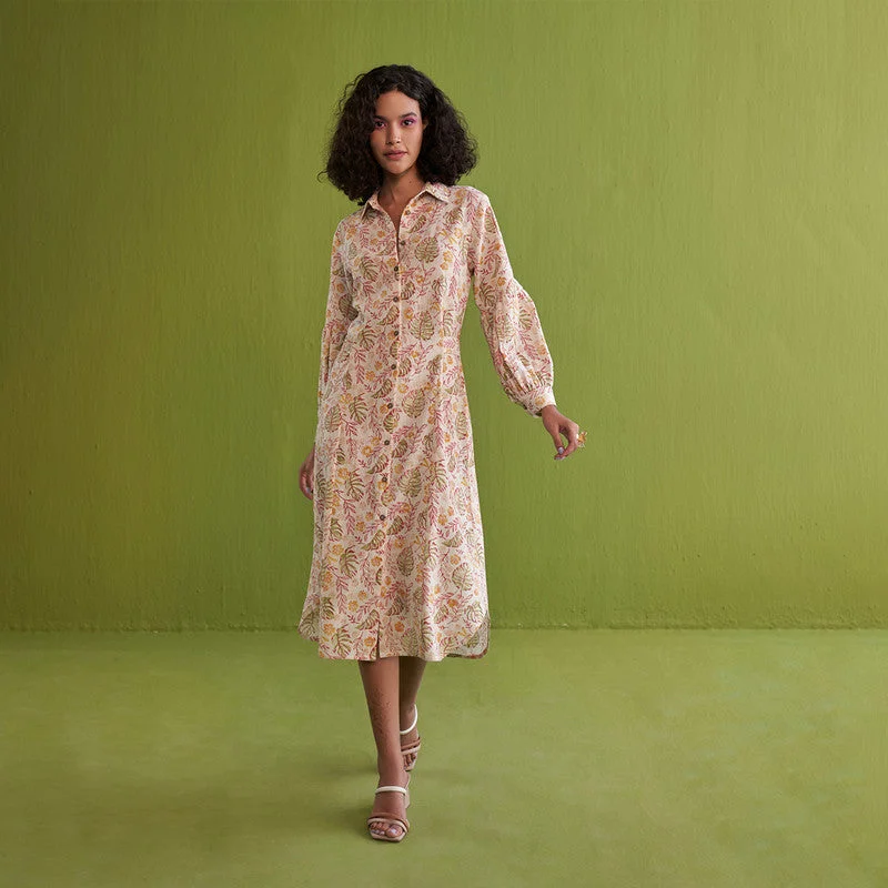 Midi Shirt Dress for Women | Organic Cotton | Multicolour