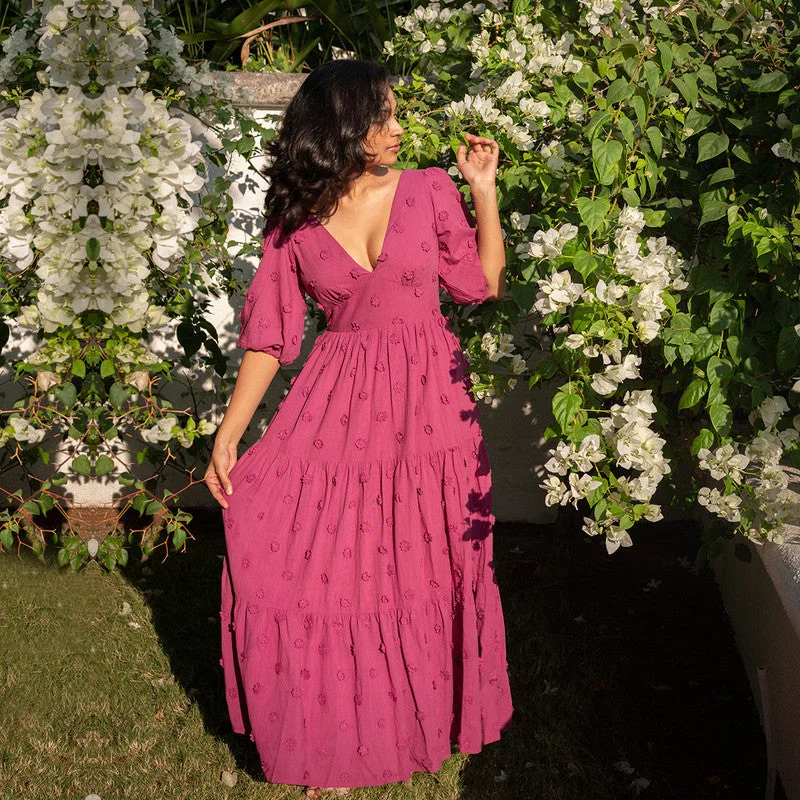 Dresses for Women | Pure Cotton Maxi Dress | Plum