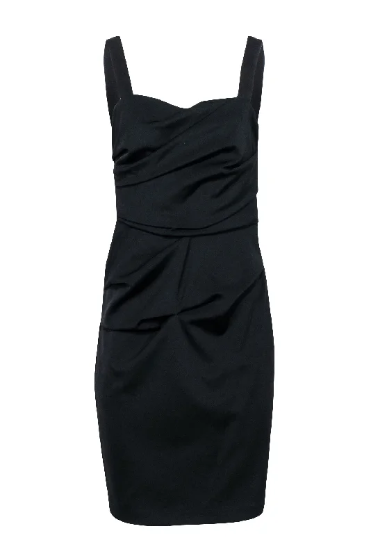 Trina Turk - Black Sleeveless Ruched Midi Dress Sz 8