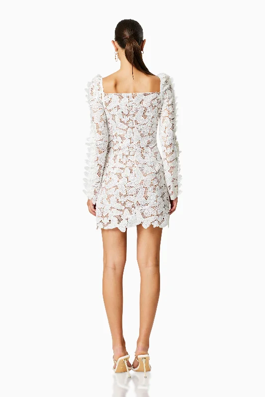 Verona Long Sleeve Mini Dress In White