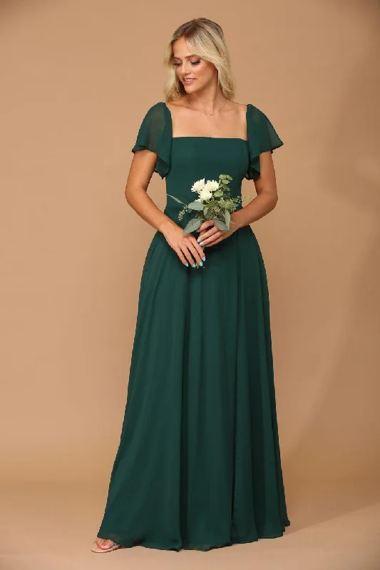 Hunter Green 3XL Long Formal Bridesmaids Chiffon Evening Gown Sale