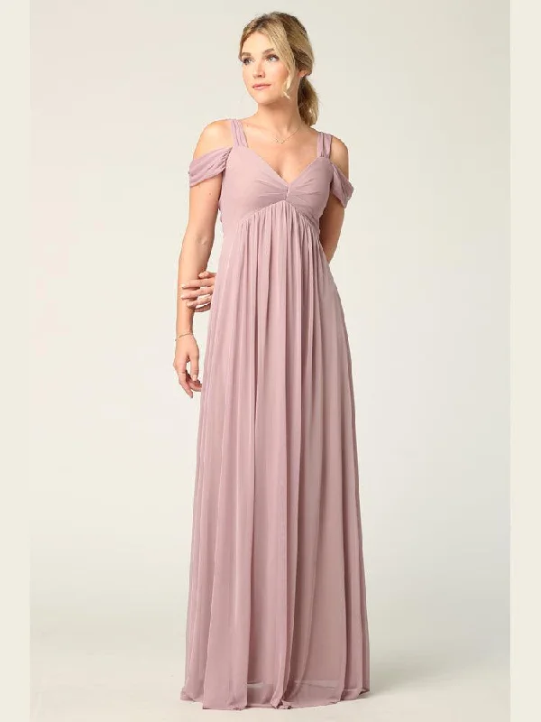 Long Off Shoulder Bridesmaids Dress