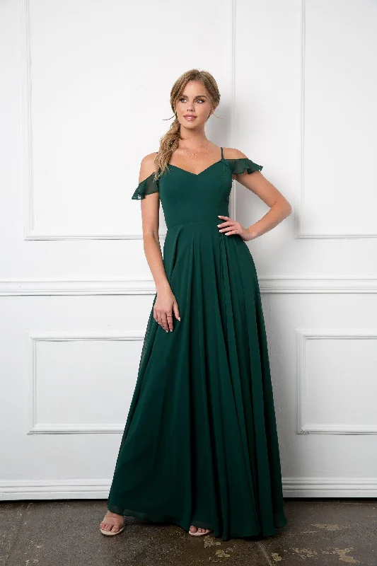 Long Off Shoulder Formal Chiffon Bridesmaids Dress Sale