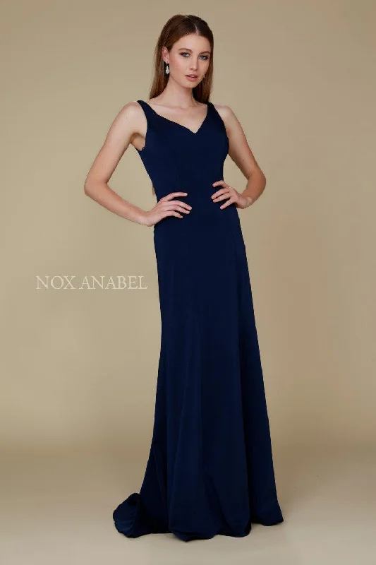 Long Formal V Neck Bridesmaid Dress