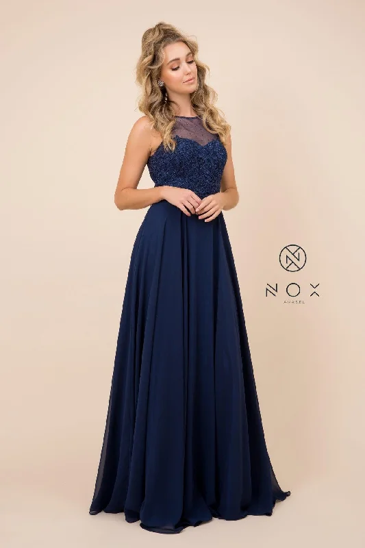 Long High Neck Formal Bridesmaid Dress