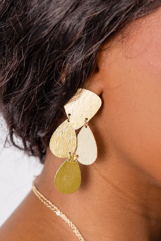 Brushed Gold Geo Earrings