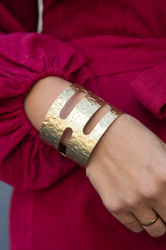 Never Let You Down Gold Hammered Cuff FINAL SALE