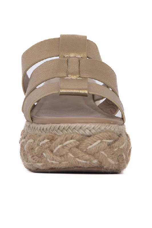 Sidney Gold Distress Slip-on Platform Wedge