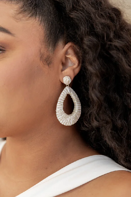 Simply At Ease Natural Woven Hoop Earrings FINAL SALE