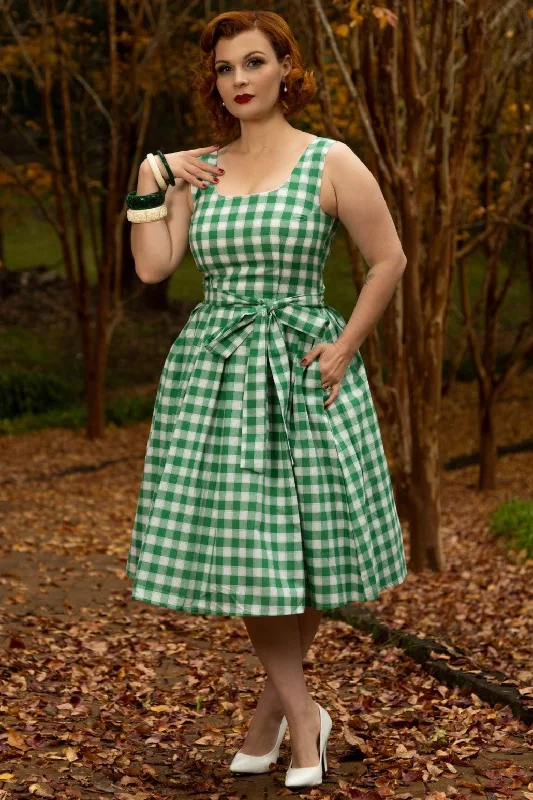 Amanda Green Gingham 1950's Fit and Flared Dress