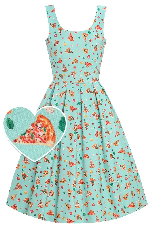 Amanda Light Blue Pizza Swing Dress