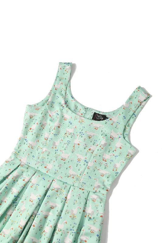 Amanda Mint Green Duck Swing Dress