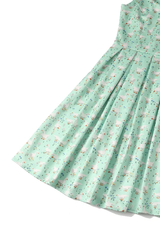 Amanda Mint Green Duck Swing Dress