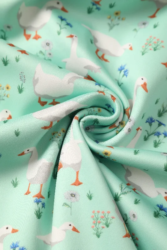 Amanda Mint Green Duck Swing Dress