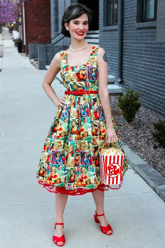 Amanda Vintage Comic Print Dress