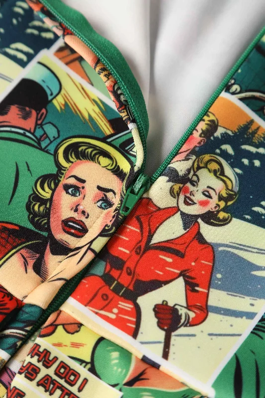 Amanda Vintage Comic Print Dress