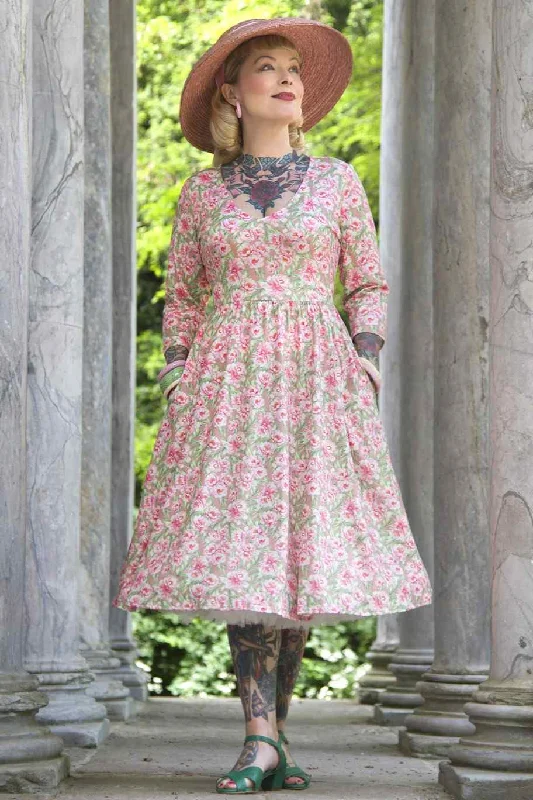 Billie Pink Peony Long Sleeved Dress