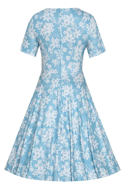 Brenda Blue Floral A-line Dress