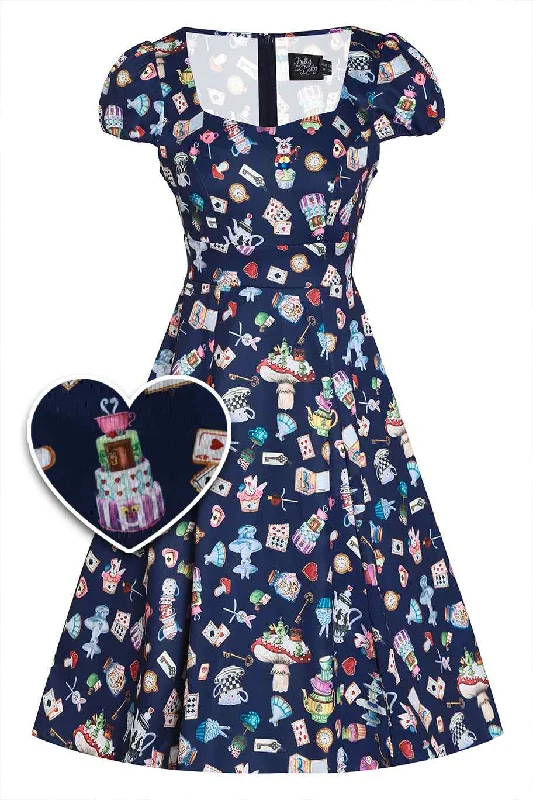 Claudia Alice In Wonderland Sleeved Dress