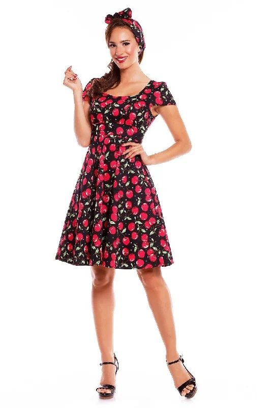 Claudia Black Cherry Swing Dress