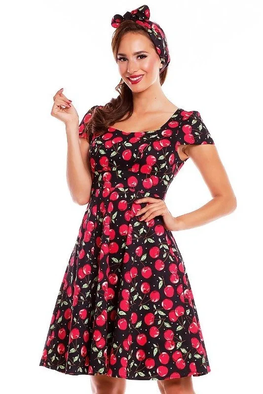 Claudia Black Cherry Swing Dress