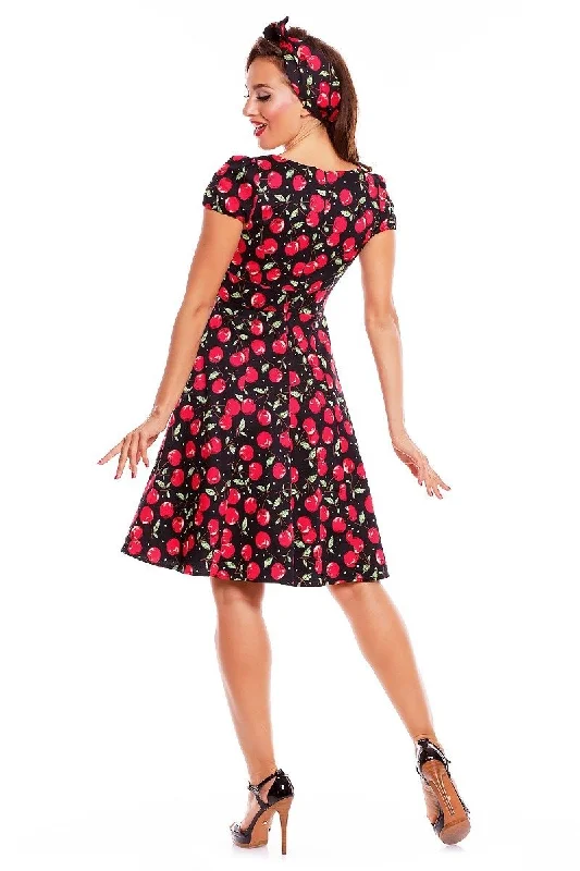 Claudia Black Cherry Swing Dress