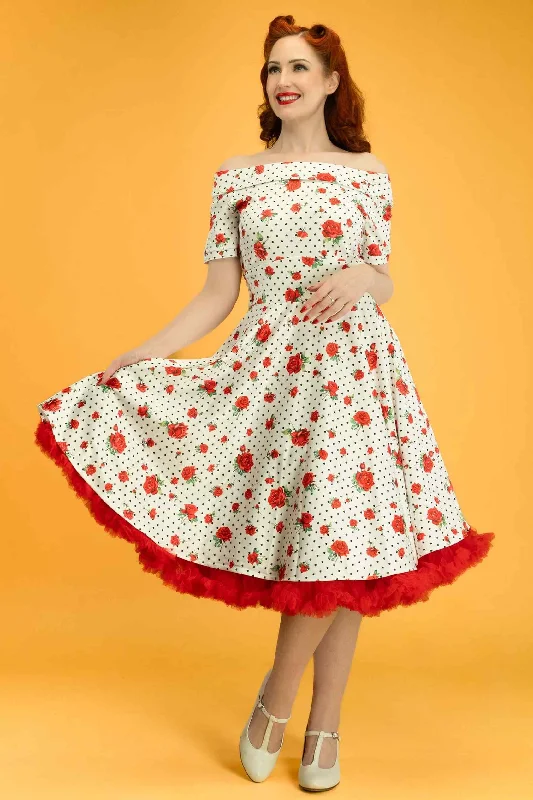 Darlene Retro Heart & Rose Dress